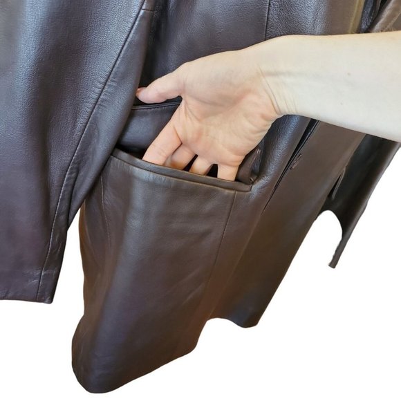 Mens 46L Western Brown Leather Jacket Sport Coat Cowboy‎ Vented - Picture 6 of 16